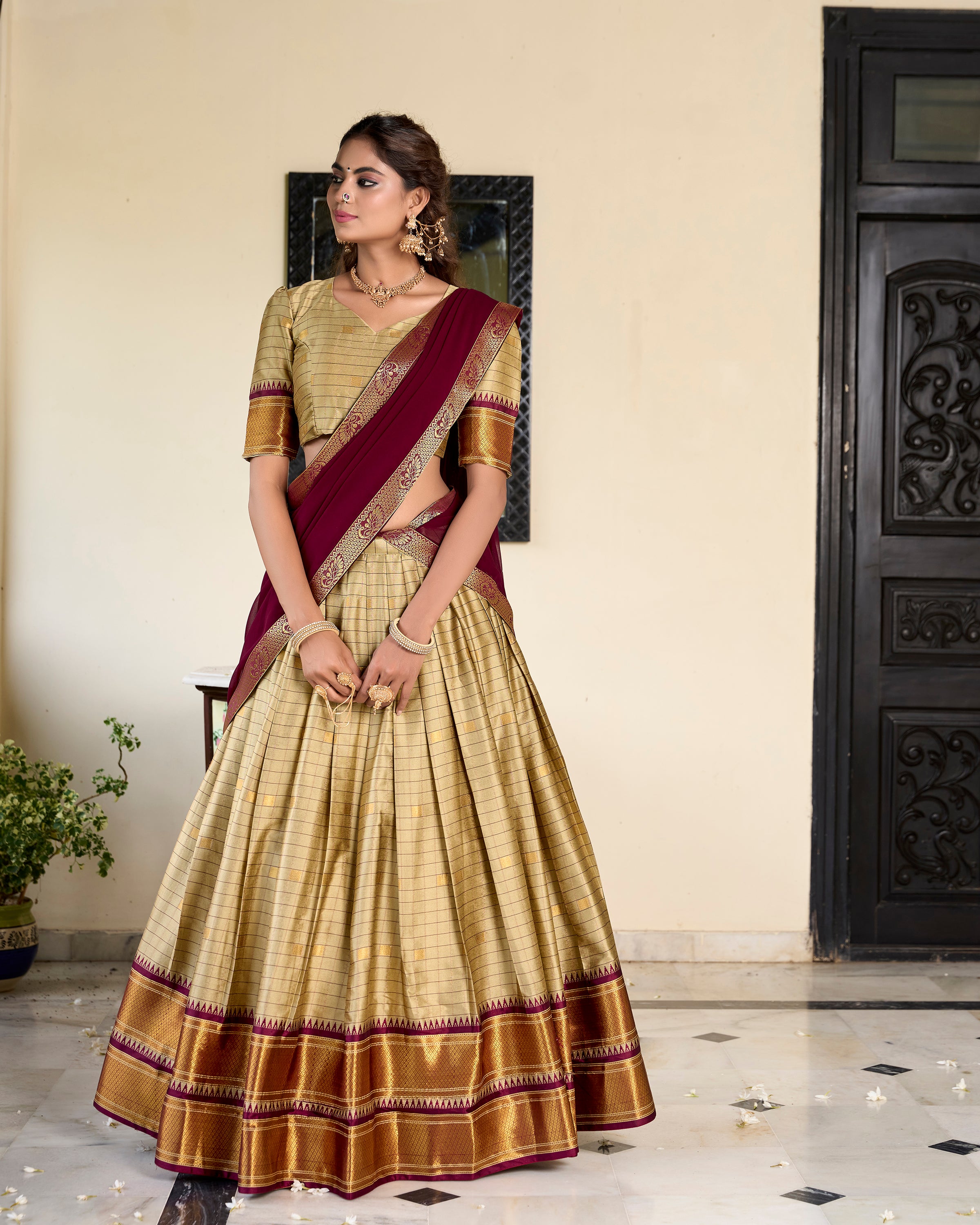 Lorenvalley Chiku Cotton Silk Weaving Work With Paithani Concept Lehenga Choli - Distacart
