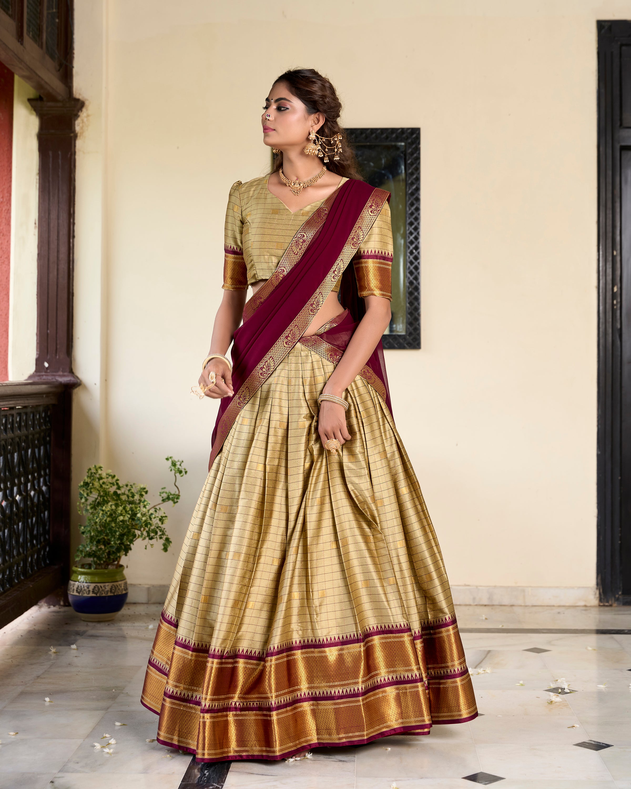 Lorenvalley Chiku Cotton Silk Weaving Work With Paithani Concept Lehenga Choli - Distacart