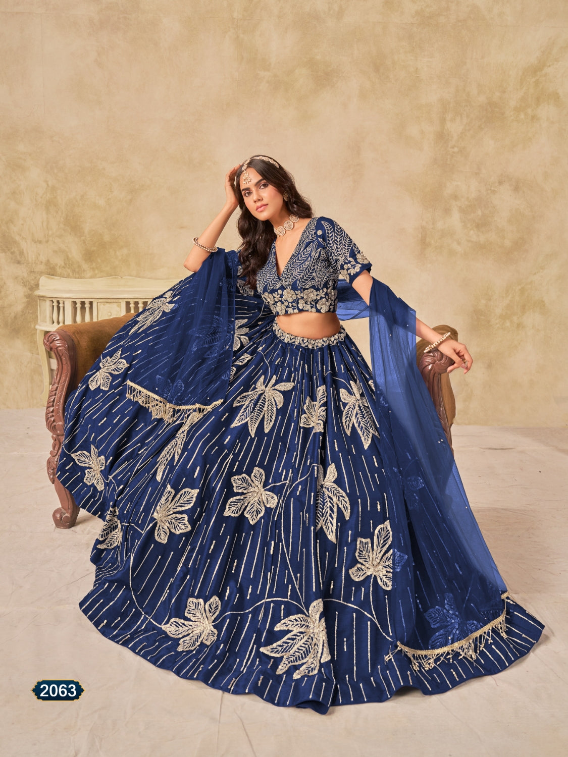 Anaita Navy Blue Heavy Art Silk Lehenga Choli With Embroidery Work - Distacart