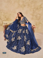 Thumbnail for Anaita Navy Blue Heavy Art Silk Lehenga Choli With Embroidery Work - Distacart