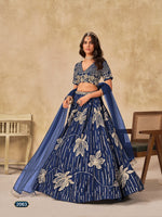 Thumbnail for Anaita Navy Blue Heavy Art Silk Lehenga Choli With Embroidery Work - Distacart