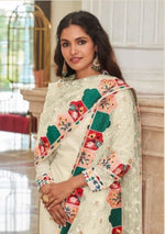 Thumbnail for Anaita Cream Faux Georgette Plazzo Suit With Embroidery & Sequins Work - Distacart