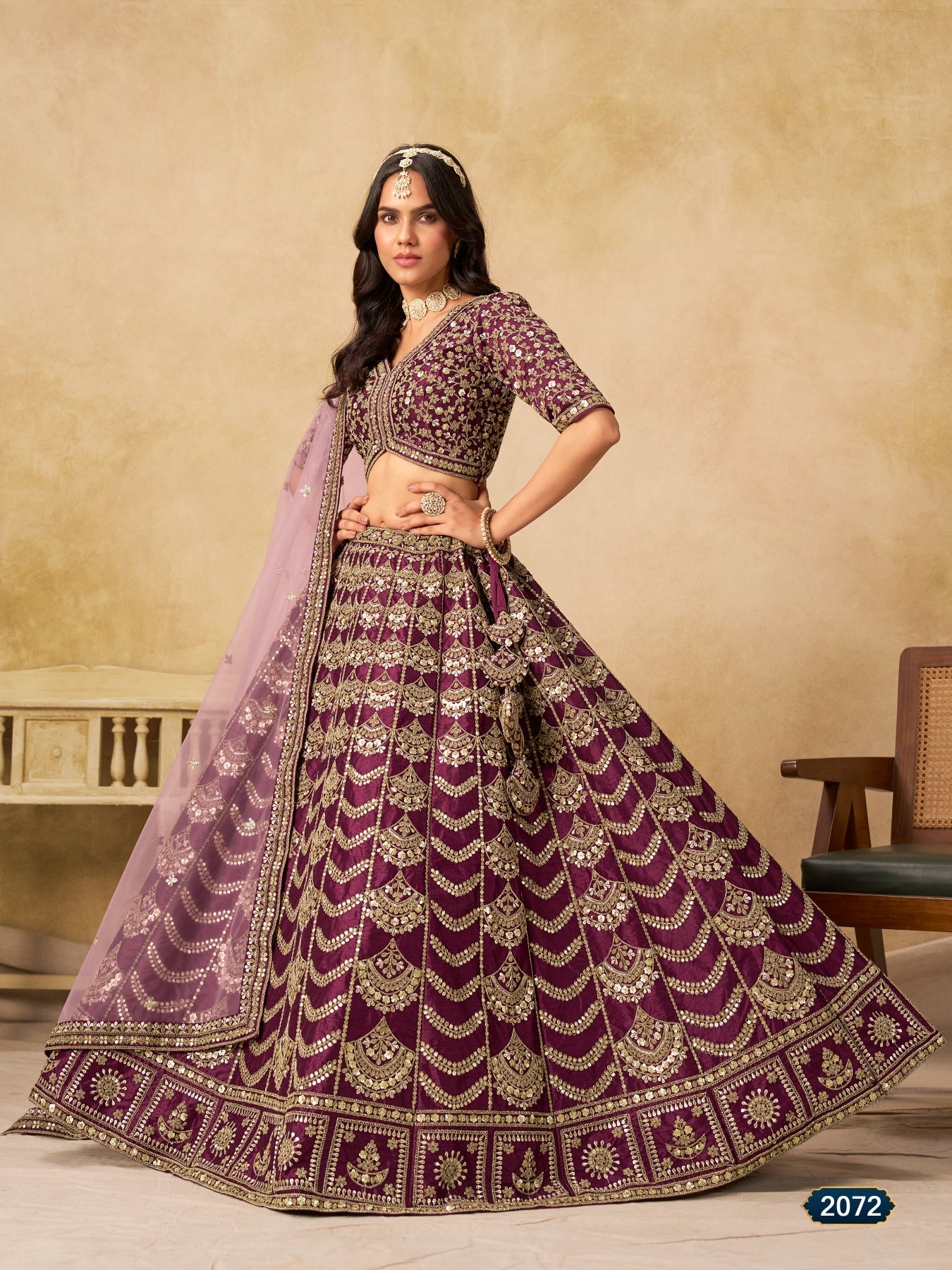 Anaita D Purple Art Silk Lehenga Choli With Heavy Embroidery Work - Distacart