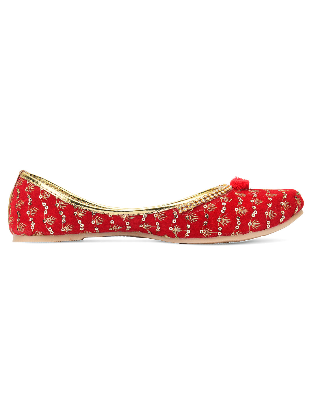 Desi Colour Women Indian Ethnic Footwear-Red Star - Distacart