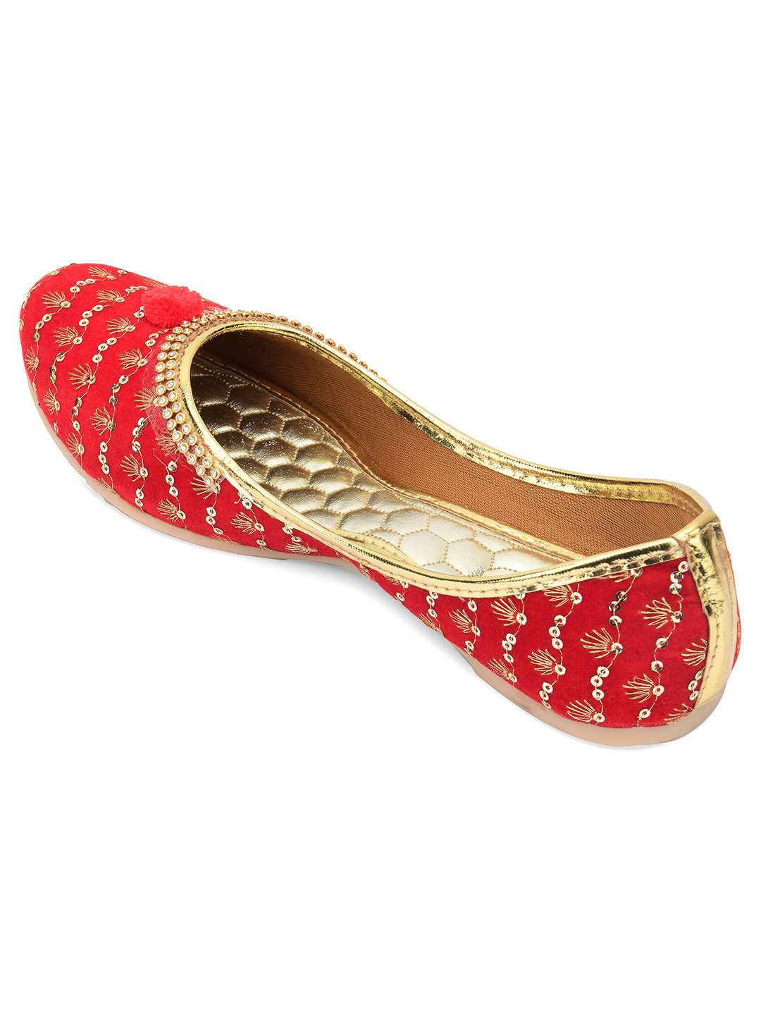 Desi Colour Women Indian Ethnic Footwear-Red Star - Distacart