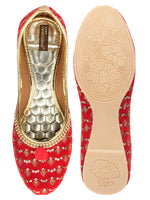 Thumbnail for Desi Colour Women Indian Ethnic Footwear-Red Star - Distacart