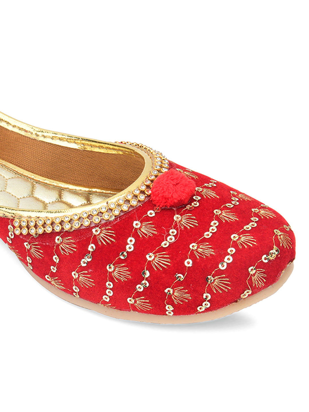 Desi Colour Women Indian Ethnic Footwear-Red Star - Distacart