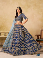 Thumbnail for Anaita Teal Blue Art Silk Lehenga Choli With Heavy Embroidery Work - Distacart