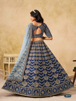 Thumbnail for Anaita Teal Blue Art Silk Lehenga Choli With Heavy Embroidery Work - Distacart