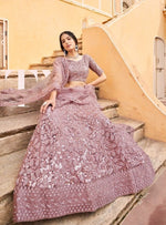 Thumbnail for Anaita Purple Net Lehenga Choli With Embroidery & Sequence Work - Distacart
