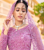 Thumbnail for Anaita Purple Net Lehenga Choli With Embroidery & Sequence Work - Distacart