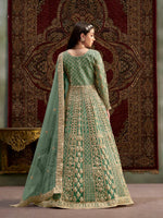 Thumbnail for Anaita Green Embroidered Net Anarkali Suit - Distacart