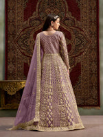 Thumbnail for Anaita Purple Embroidered Net Anarkali Suit - Distacart