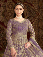 Thumbnail for Anaita Purple Embroidered Net Anarkali Suit - Distacart