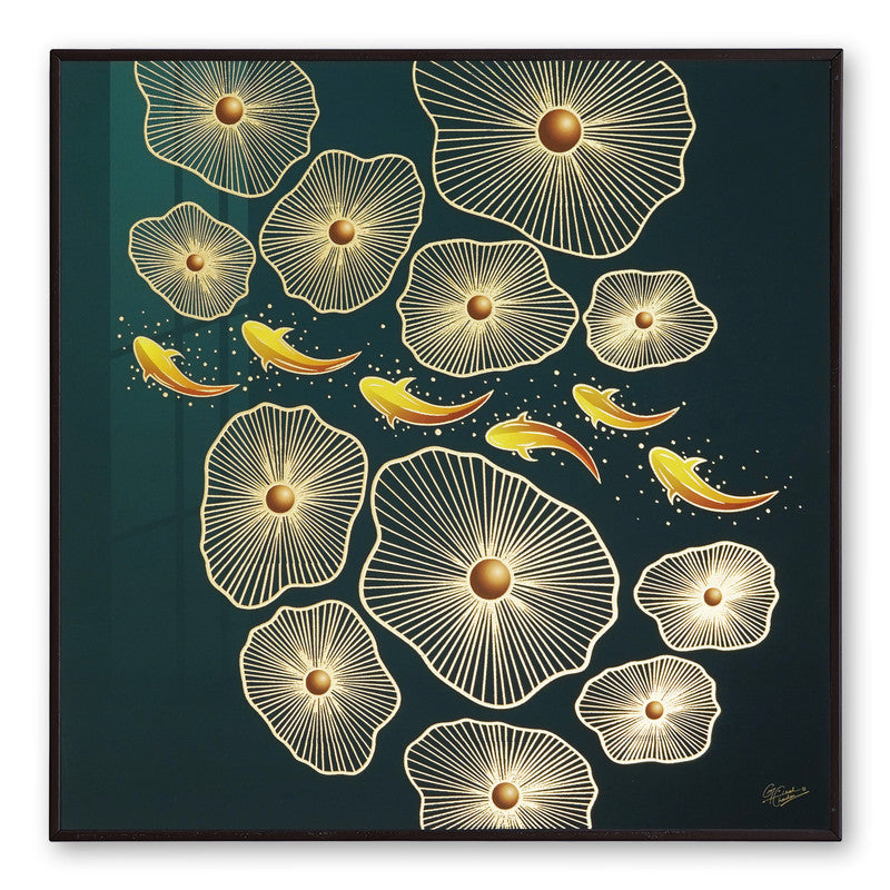 Tehzeeb Creations Golden Embossed Wall Painting - Distacart