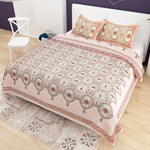 Thumbnail for Yellow Ethnic Motifs Cotton 200TC King Bedsheet With 2 Zipper Pillow Covers - King Size by House of Ree