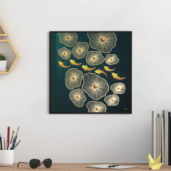 Tehzeeb Creations Golden Embossed Wall Painting