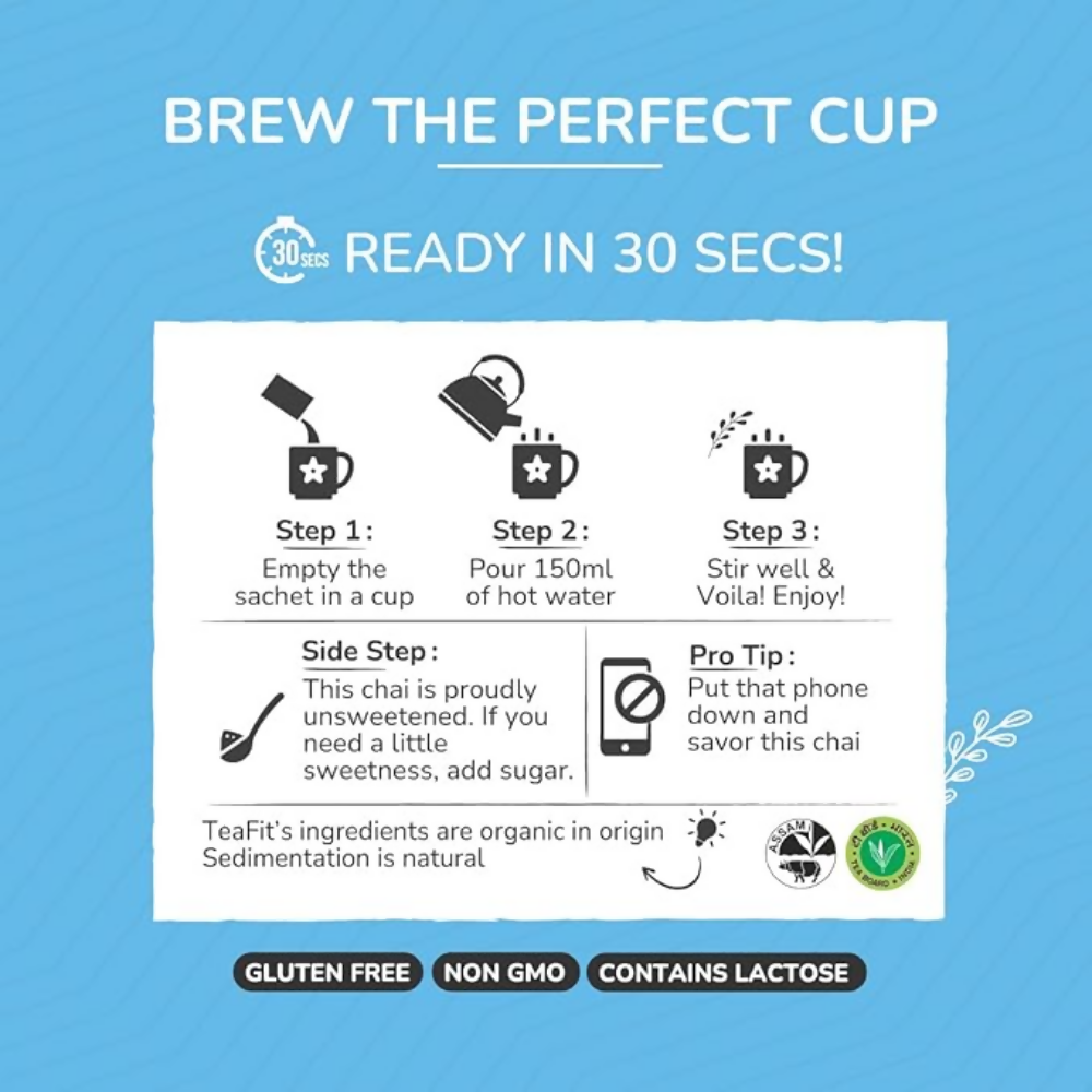 TeaFit Premium NO SUGAR Instant Lemongrass Tea Premix - Distacart