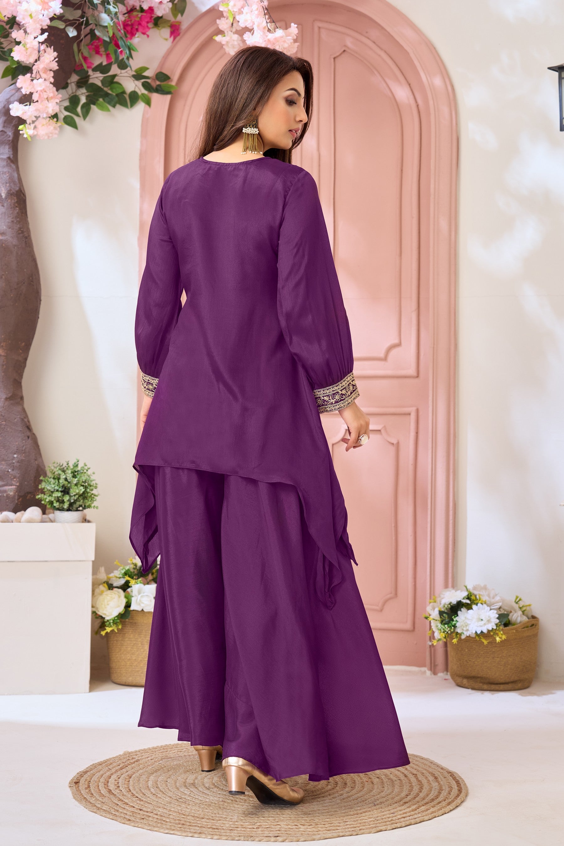 Anaita Purple Readymade Suit with Coding Work - Dista