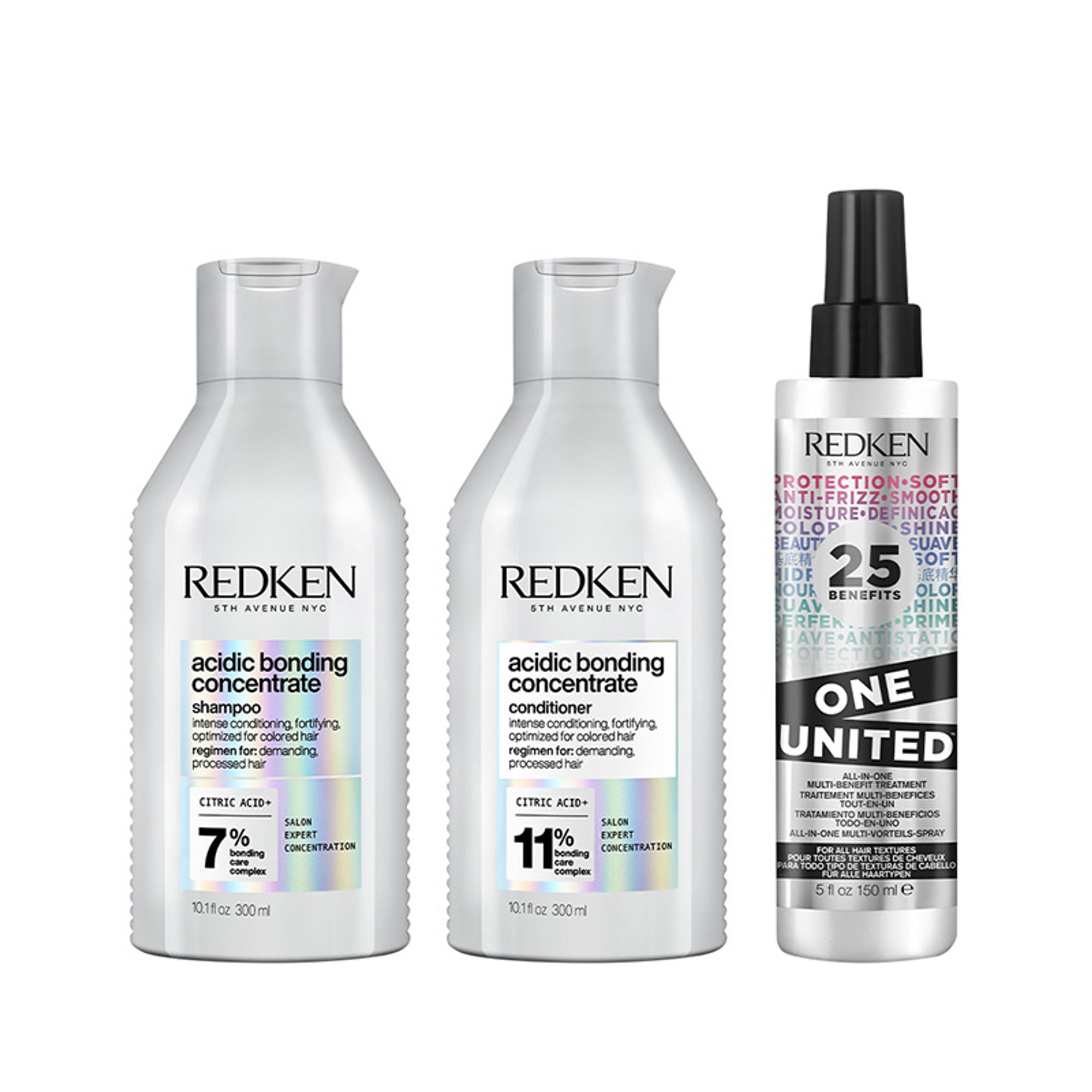 Redken Hair Protect Combo - Acidic Bonding Concentrate Shampoo, Conditioner & One United - Distacart
