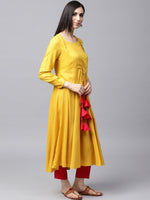 Thumbnail for Aks Women Tasseled Anarkali Kurta - Distacart