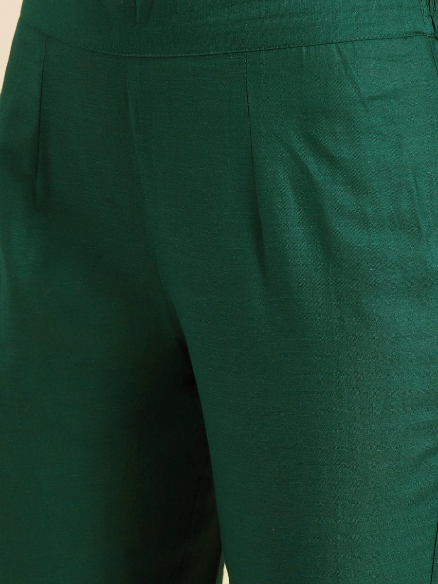 Anouk Women Green Ethnic Motifs Printed Pure Cotton Kurta with Trousers - Distacart