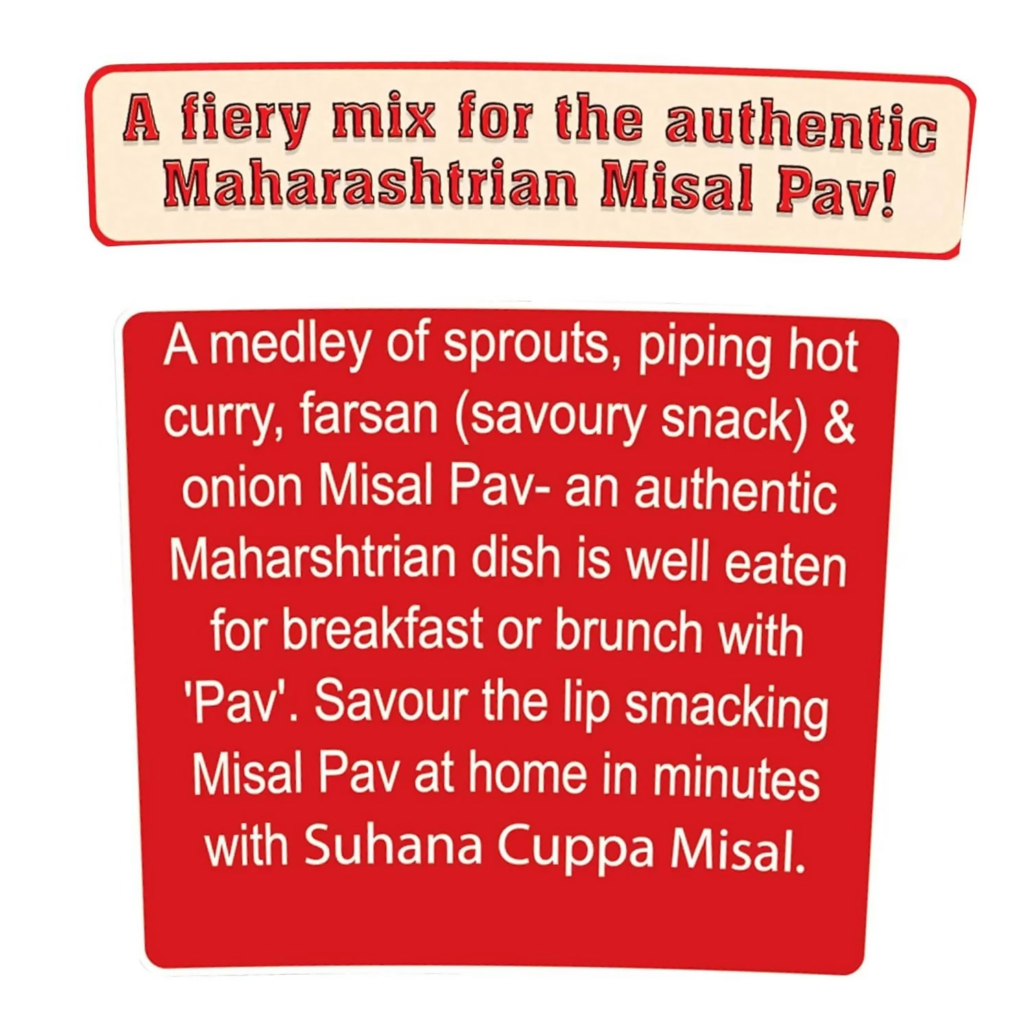 Suhana Cuppa Misal Refill Pouch Ready to Eat Instant Breakfast