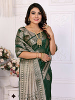 Thumbnail for Aastha Fashion Green Soft Organza Silk Weaving Saree - Distacart