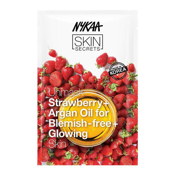 Nykaa Skin Secrets Exotic Indulgence Strawberry + Argan Oil Sheet Mask For Blemish - Free Skin - Distacart