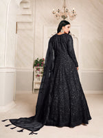 Thumbnail for Anaita Black Embroidered Net Anarkali Suit - Distacart