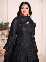 Thumbnail for Anaita Black Embroidered Net Anarkali Suit - Distacart