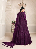 Thumbnail for Anaita Purple Embroidered Net Anarkali Suit - Distacart