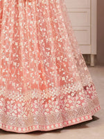 Thumbnail for Tulsi Art Ravishing Light Pink Thread Net Festive Wear Lehenga Choli