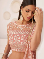Thumbnail for Tulsi Art Ravishing Light Pink Thread Net Festive Wear Lehenga Choli