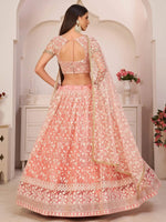 Thumbnail for Tulsi Art Ravishing Light Pink Thread Net Festive Wear Lehenga Choli