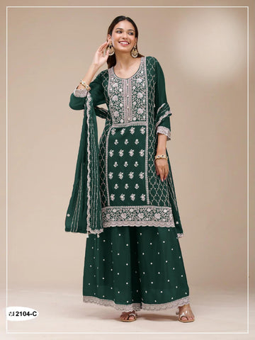Anaita Black Faux Georgette Semi Stitched Suit With Embroidery Sequence Work - Dista