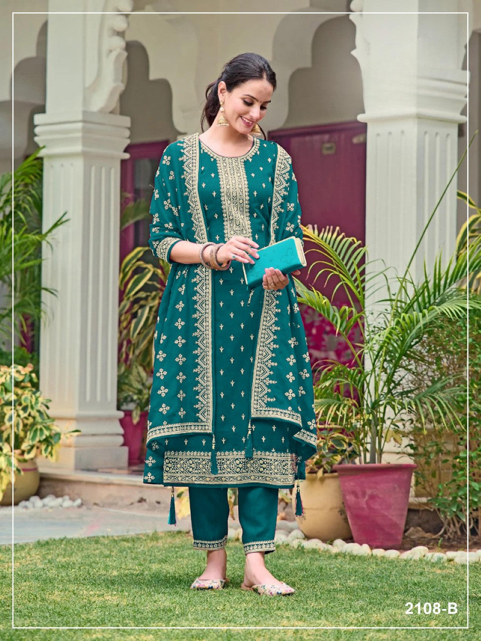 Anaita Emerald Fox Georgette Suit with Embroidery & Sequence Work - Distacart