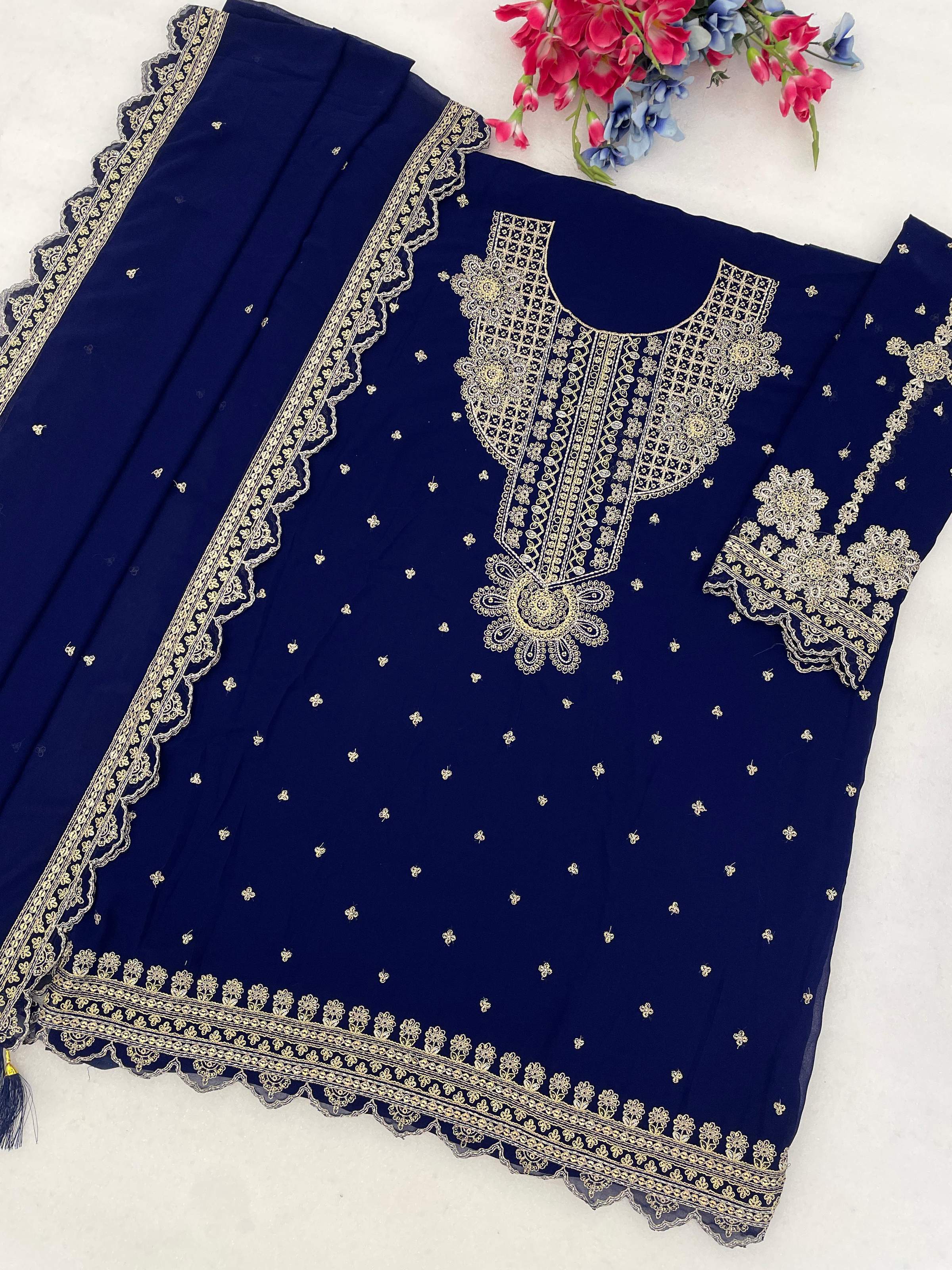 Anaita Black Georgette Suit With Embroidery & Sequence Work - Dista