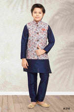 Thumbnail for Raivat Ethnic Banarasi Silk Digital Printed Kurta Pajama With Jacket In Blue Colour - Distacart