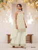 Anaita White Chinon Semi Stitched Suit with Embroidery & Sequence Work - Dista
