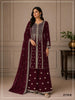 Anaita Maroon Georgette Semi Stitched Suit with Embroidery & Sequence Work - Dista