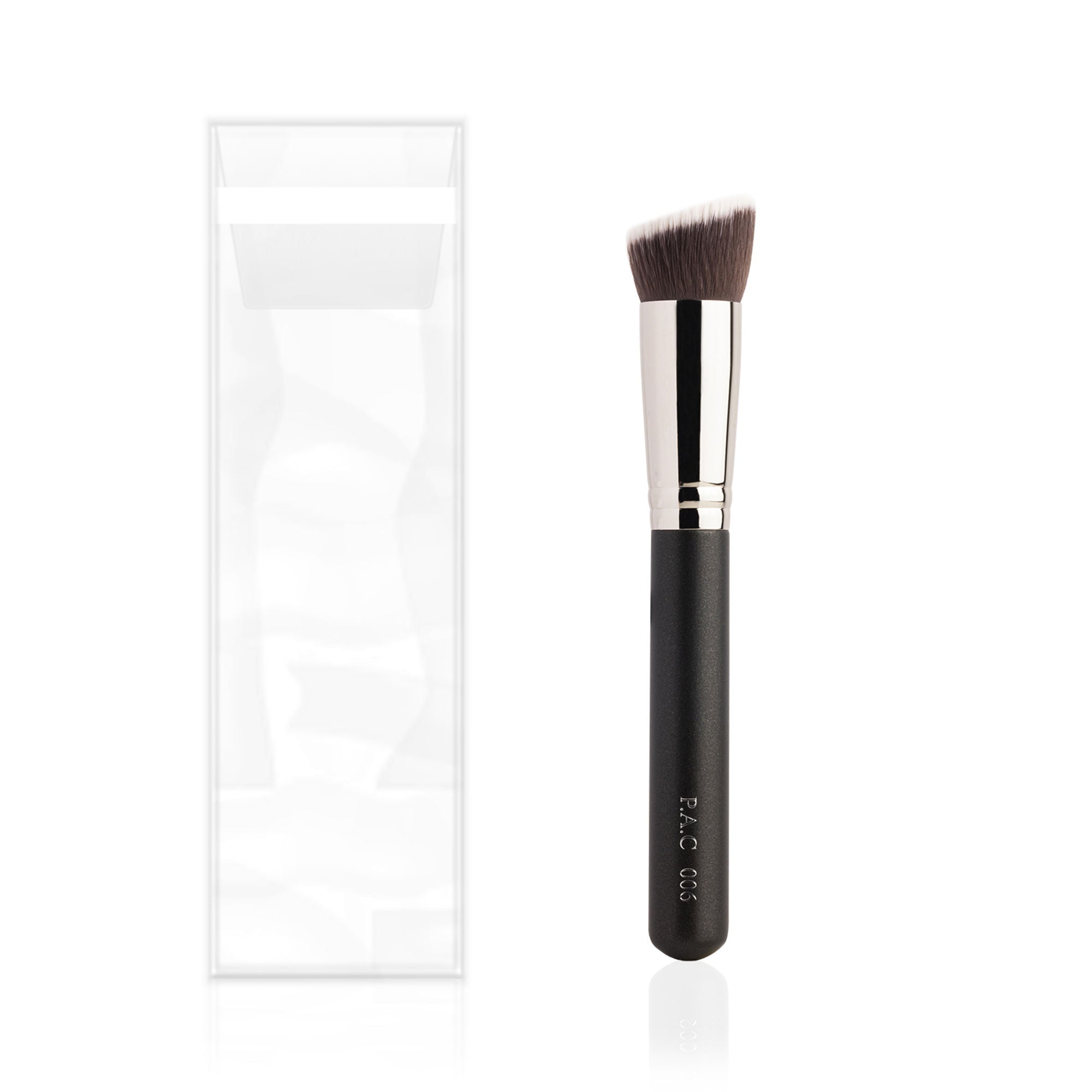 PAC Studio Foundation Application Brush 006 - Flat Angular Densely Packed Soft Bristles for Smooth Blending