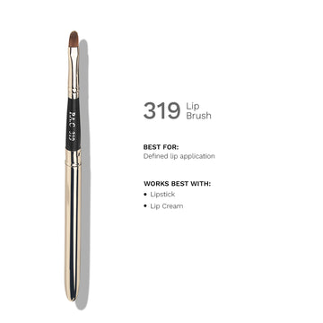 PAC Lip Brush 319 - Tapered Lip Brush Stainless Steel Handle Turns into a Cap, Ideal for Lip Shaping
