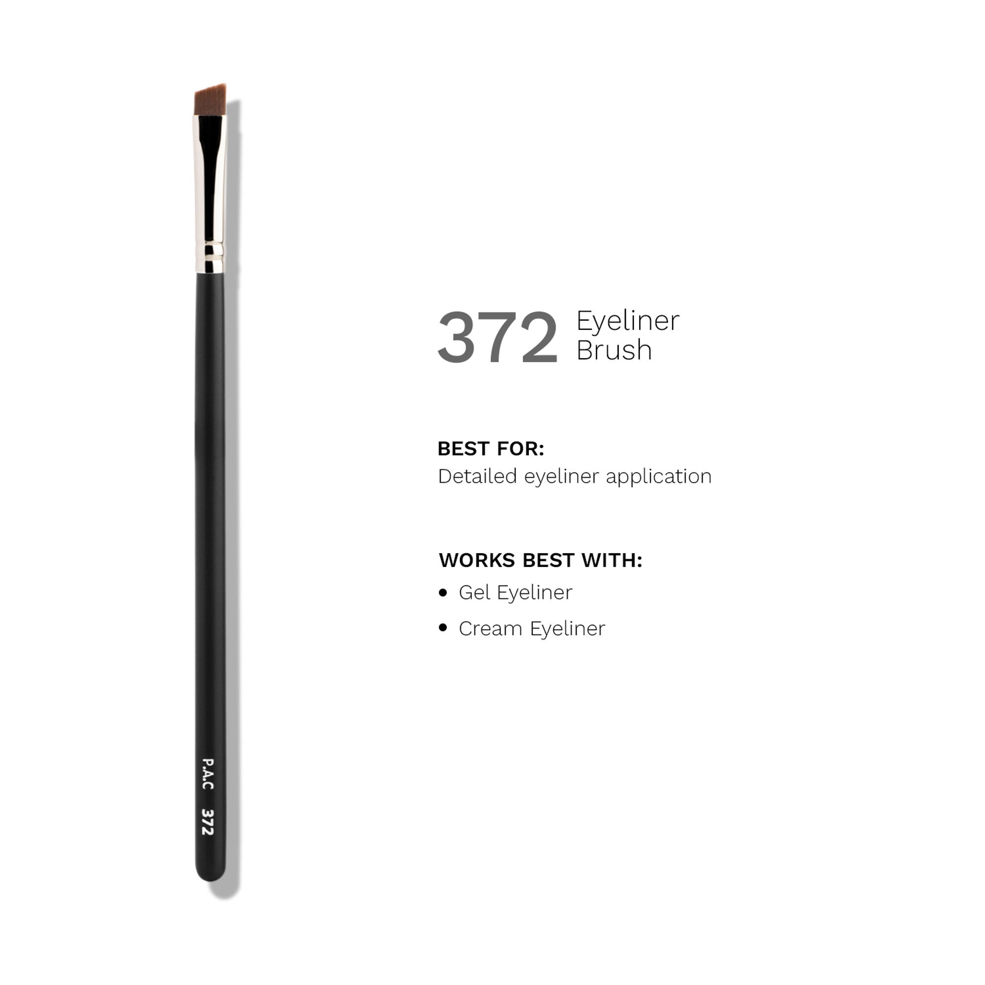 PAC Eyeliner Brush 372 - Fine Tip Angled Eyeliner Brush, Suitable for Winged Liners or Filling Brows