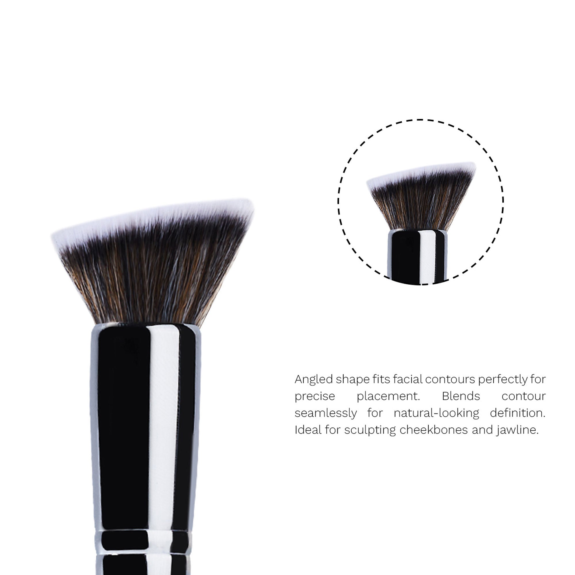 PAC Studio Contouring Brush 247 - Multi Functional Flat Angular Brush, Densely Packed Soft Bristles