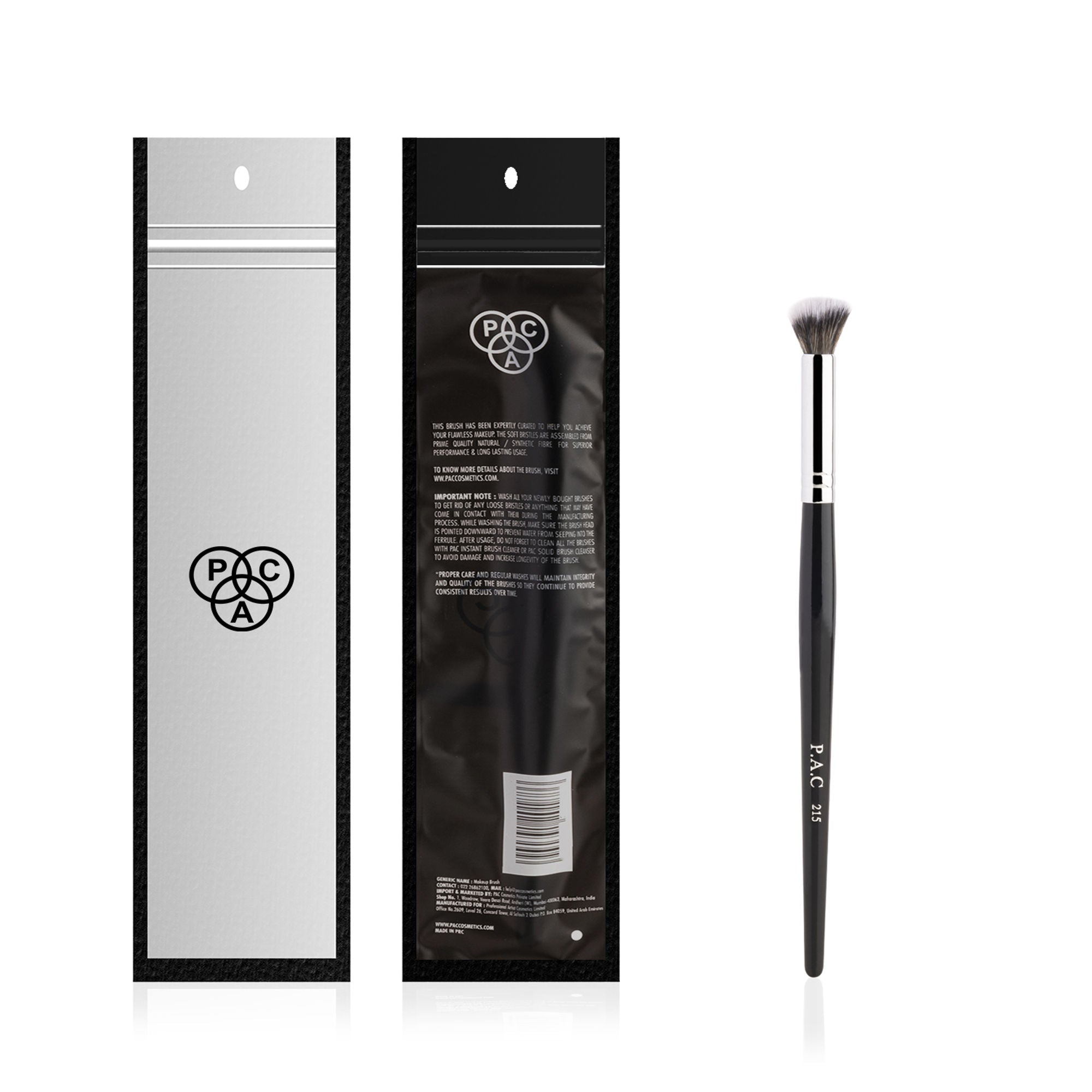 PAC Studio Concealer Brush 215 - Fluffy Angled Brush for Under Eye Concealing Ultra Soft Synthetic Bristles