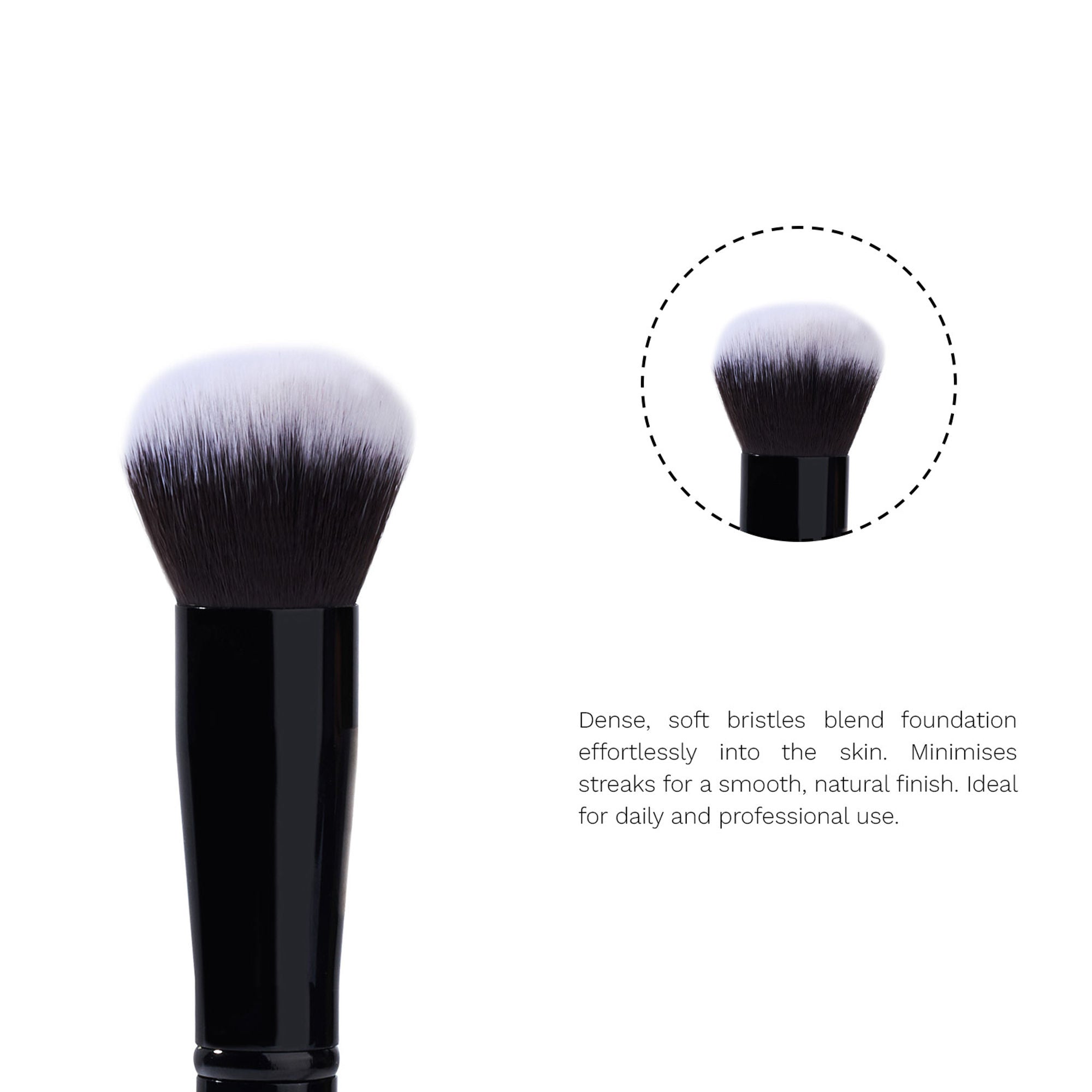 PAC Studio Foundation Blending Brush 231 - Round Shape, Dense Soft Synthetic Bristles for Easy Blending - Distacart