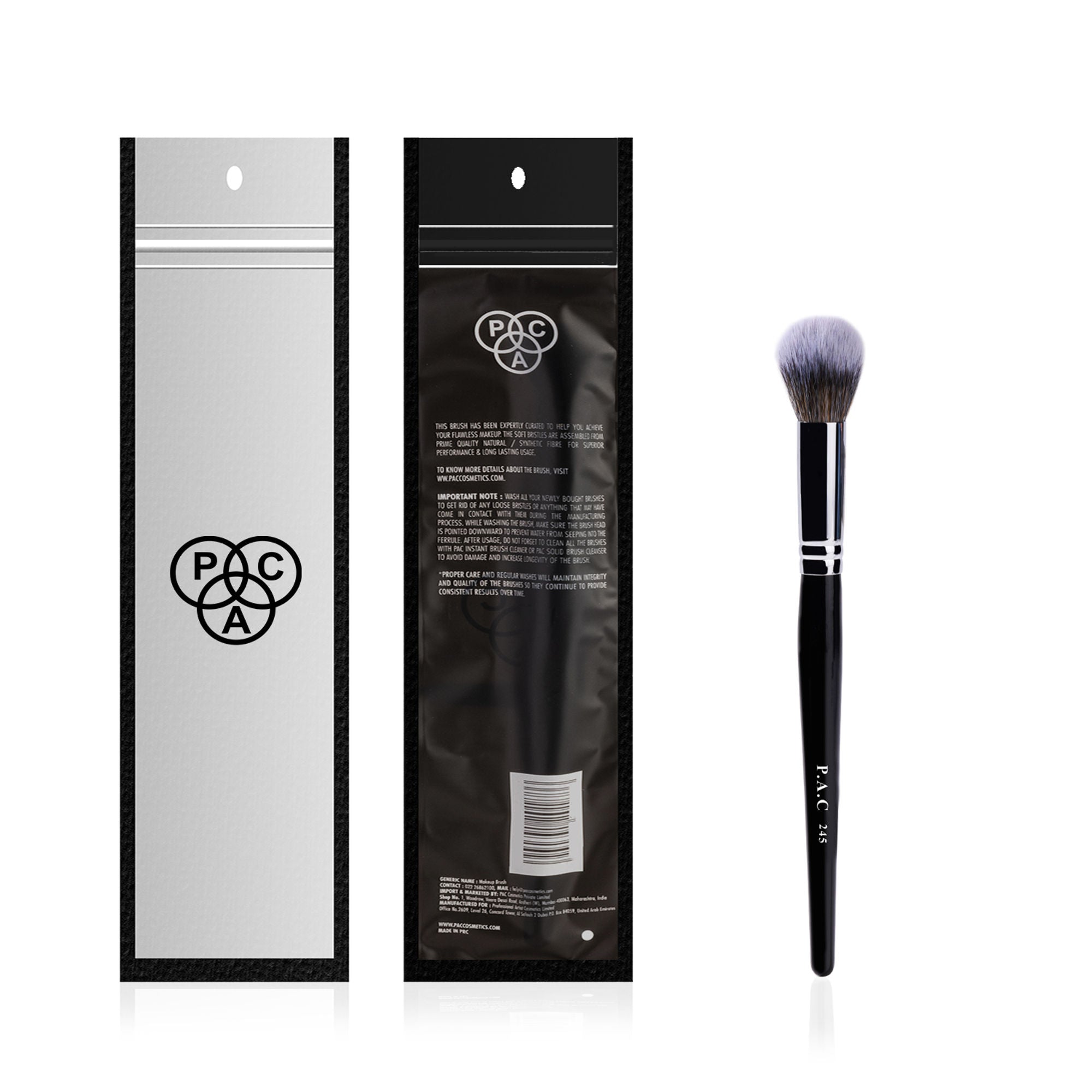 PAC Studio Powder Brush 245 - Medium Dome Shaped Sculpting Powder Brush, Feather Soft Synthetic Bristles - Distacart