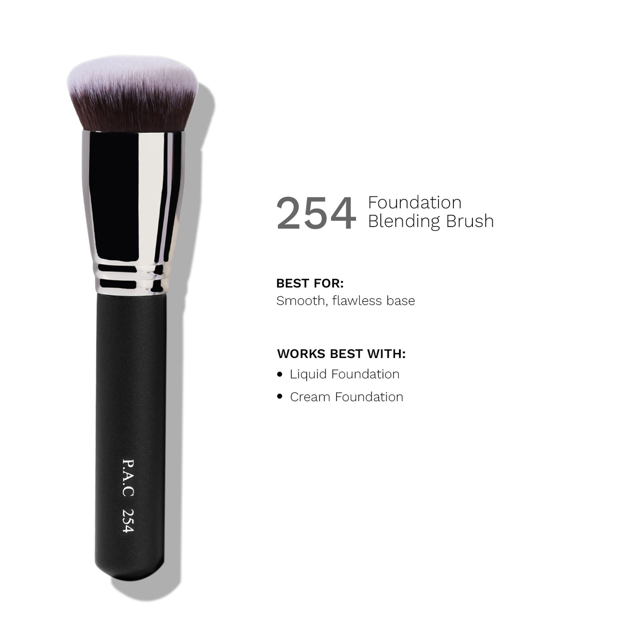 PAC Foundation Blending Brush 254 -Densely Packed Large Dome Shaped Brush, Full Coverage Application