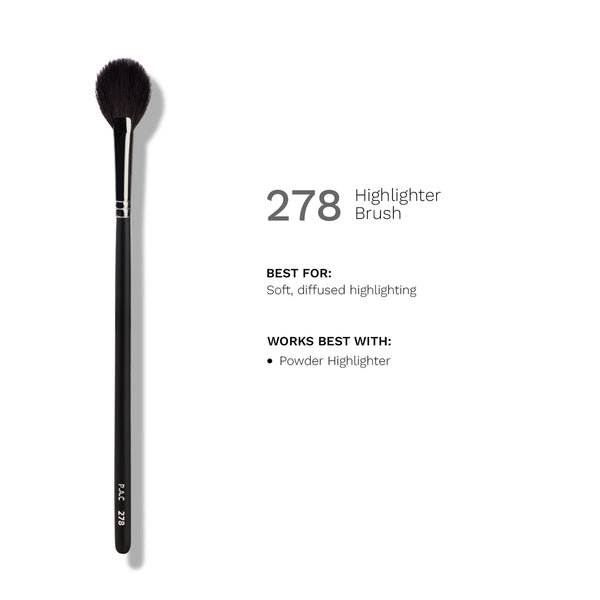 PAC Highlighter Brush 278 - Medium Highlighter Brush, Soft Natural Bristles,